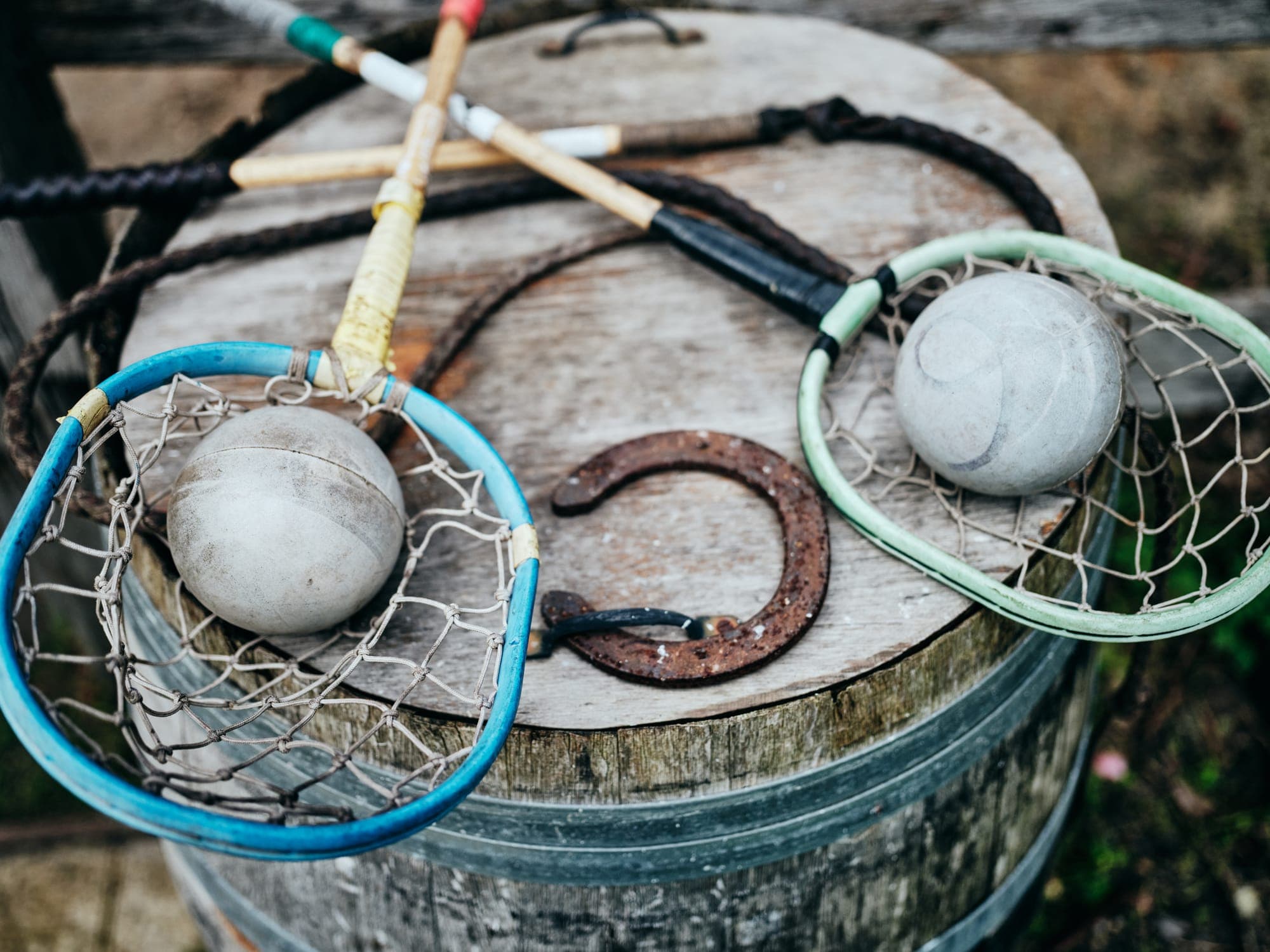 Polocrosse racquets and horseshoe, Jesters Flat