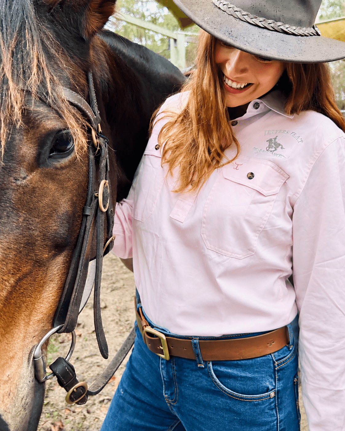 Work Shirts Womens LS PInk